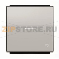 Клавиша для одноклавишных выключателей/переключателей/кнопок с символом "Звонок" и линзой подсветки, серебристый алюминий ABB 2CLA850430A1301