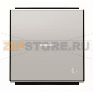 Клавиша для одноклавишных выключателей/переключателей/кнопок с символом &quot;Звонок&quot; и линзой подсветки, серебристый алюминий ABB 2CLA850430A1301 
