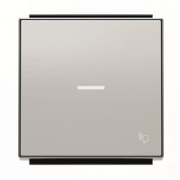 Клавиша для одноклавишных выключателей/переключателей/кнопок с символом "Звонок" и линзой подсветки, серебристый алюминий ABB 2CLA850430A1301