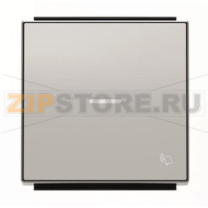 Клавиша для одноклавишных выключателей/переключателей/кнопок с символом &quot;Звонок&quot; и линзой подсветки, серебристый алюминий ABB 2CLA850430A1301 