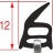 Уплотнитель двери 8 крючков, L=1253 Unox XF 030 - Уплотнитель двери 8 крючков, L=1253 Unox XF 030