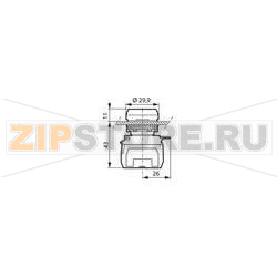 Кнопка, красная, 1 шт Baco L21AH10L 