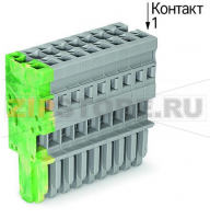 1-проводниковая розетка; 4 mm; 11-пол.; 4,00 mm; желто-зеленые,серые Wago 769-111/000-037