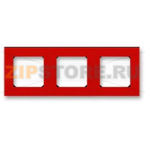 Рамка трехместная, красный/дымчатый чёрный ABB 2CHH015030A6065 
