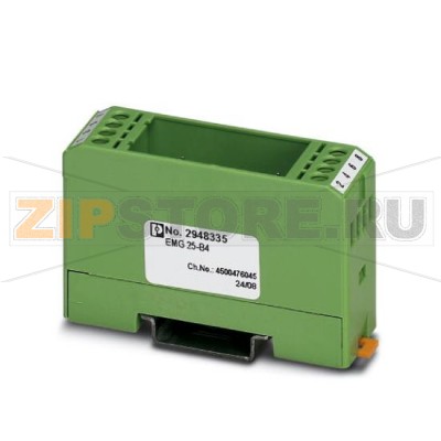 Сборный модуль Phoenix Contact EMG 25-B4 состоит из корпуса, клеммных колодок MKDS 3 и печатной платы.Минимальный заказ: 10 шт.Упаковка: 10 шт.
