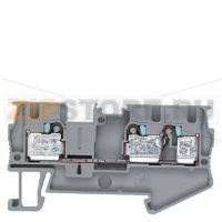 Through-type terminals 4 mm2, 6.2 mm wide gray 3 clamping points Siemens 8WH6003-0AG00