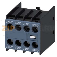 AUX.SWITCH BLOCK,FRONT,4НО, CURR.PATH: 1НО, 1НО, 1НО, 1NO, SPECIAL VARIANTS FOR SZ S00 AND S0, SCREW TERMINAL 53 / 54, 63 / 64,73 / 74,83 / 84 DIN EN 50005 Siemens 3RH2911-1XA40-0MA0