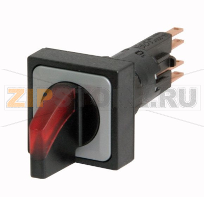 Головка переключателя с подсветкой, 2 позиции, красная, 24 В Eaton Q25LWK1R-RT/WB 