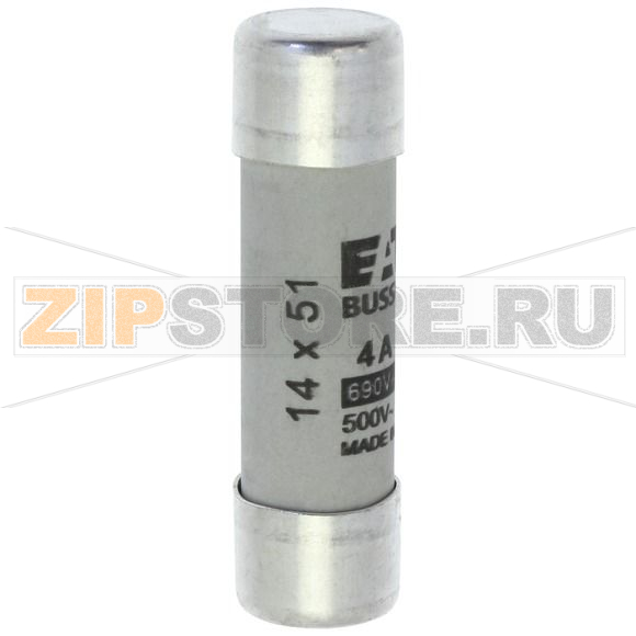 Предохранитель, 4 A, AC 690 В, 80 кА, 14x51 мм, gL/gG, IEC Eaton CYLINDRICAL FUSE 14x51 4A GG 6 