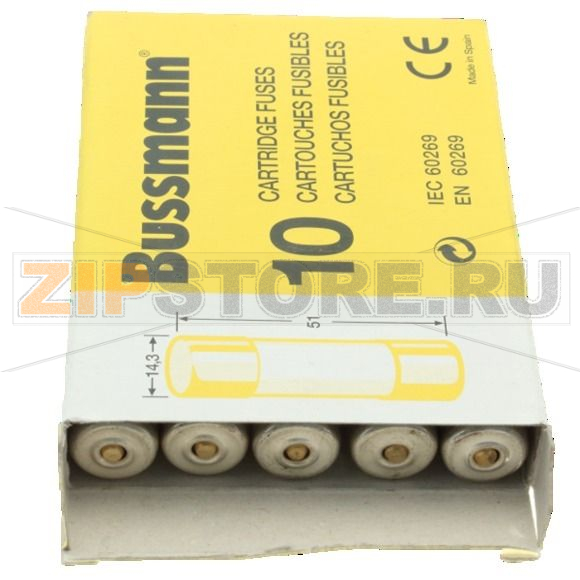 Предохранитель, 4 A, AC 690 В, 80 кА, 14x51 мм, gL/gG, IEC Eaton CYLINDRICAL FUSE 14x51 4A GG 6 