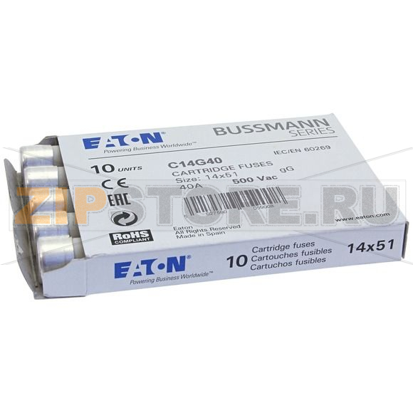 Предохранитель, 4 A, AC 690 В, 80 кА, 14x51 мм, gL/gG, IEC Eaton CYLINDRICAL FUSE 14x51 4A GG 6 