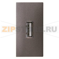Механизм USB разъёма, одномодульный, антрацитовый ABB 2CLA215590N1801
