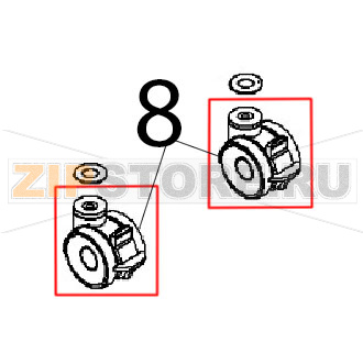 Ruota piroettante Ø: 100 c/freno Angelo Po FX201G3 Ruota piroettante Ø: 100 c/freno Angelo Po FX201G3Запчасть на деталировке под номером: 8