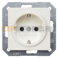 DELTA I-SYSTEM ТИТАНОВО-БЕЛЫЙ РОЗЕТКА SCHUKO 10A DC/16A AC 250В C ЗАЩИТНЫМ КОНТАКТОМ C ЗАЩИТНЫМИ ШТОРКАМИ C БЕЗРЕЗЬБОВЫМИ КОНТАКТНЫМИ ЗАЖИМАМИ  ЭЛ.-МЕХ.ЧАСТЬ БЕЗ ЛАПОК Siemens 5UB1518-0KK