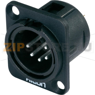 Разъем встроенный XLR с D-образным фланцем Hicon HI-X5DM-M 