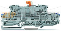 Double-deck disconnect terminal block; with pivoting knife disconnect; same profile as double-deck, double-disconnect terminal block; N/L; for DIN-rail 35 x 15 and 35 x 7.5; 2.5 mm; Push-in CAGE CLAMP®; 2,50 mm; gray Wago 2002-2972