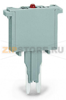 Fuse plug; with soldered miniature fuse; with indicator lamp; LED (red); AC 15 - 30 V; 1 A FF; 5 mm wide; gray Wago 280-854/281-415