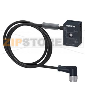AS-интерфейс, отвод M12 U_ASI и Uaux, 1 м кабеля с угловой ответвительной коробкой M12 IP67/68/69K, макс. 4 A Siemens 3RK1901-2NR21 