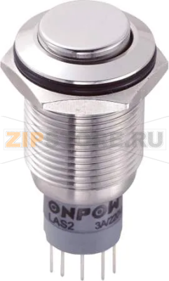 Кнопка антивандальная 250 В/AC, 3 А, 2 x вкл/вкл, с фиксацией, IP67, 1 шт TRU Components LAS2GQH-22Z/S/P 