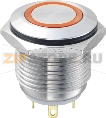 Кнопка антивандальная 48 В/DC, 2 А, 1 x выкл/вкл, без фиксации, IP65, 1 шт TRU Components GQ16F-10E/J/R/12V 