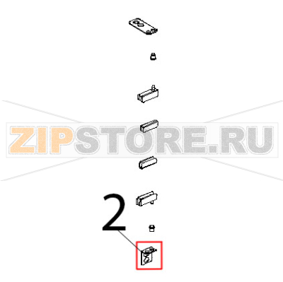 Staffa inox inferiore porta Unox XL 195 Staffa inox inferiore porta Unox XL 195Запчасть на деталировке под номером: 2