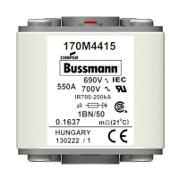 Предохранитель, 550 A, AC 690 В, size 1, 53x69x51 мм, aR, IEC UL, M8 Eaton FUSE 550A 690V 1BN/50 AR UC