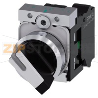 ПОВОРОТНЫЙ ПЕРЕКЛЮЧАТЕЛЬ С ВОЗМОЖНОСТЬЮ ПОДСВЕТКИ, 22MM, КРУГЛЫЙ, МЕТАЛЛИЧЕСКИЙ ГЛЯНЦЕВЫЙ, КОРОТКАЯ ЧЁРНАЯ РУКОЯТКА С БЕЛОЙ ВСТАВКОЙ, 2 КОММУТАЦИОННЫХ ПОЛОЖЕНИЯ O-I, С ФИКСАЦИЕЙ, УГОЛ ПЕРЕКЛЮЧЕНИЯ 90 ГРАД., 10:30Ч/13:30Ч, С ДЕРЖАТЕЛЕМ, 1NO,  ПРУЖИННЫЕ КЛЕ