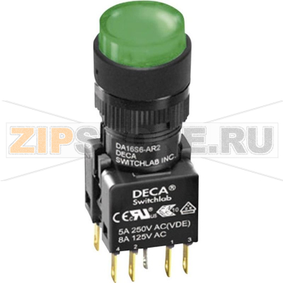 Кнопка 250 В/AC, 5 А, 1 x выкл/вкл, без фиксации, IP65, 1 шт DECA ADA16S6-MR1-B2JG 