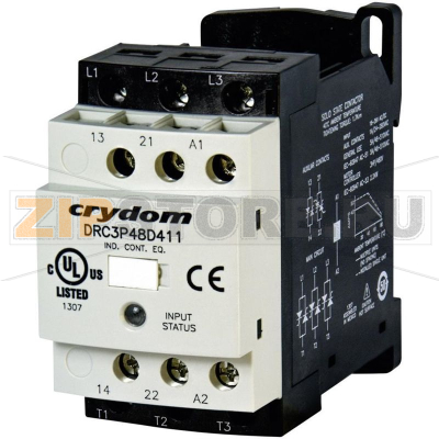 Контактор двигателя 4.8 А, 530 В/AC, 1 шт Crydom DRC3P48D400R 