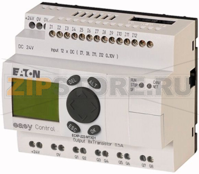 Контроллер компактный, 24VDC, 12DI (4 AI), 8 DO (T), CAN, дисплей Eaton EC4P-222-MTXD1 