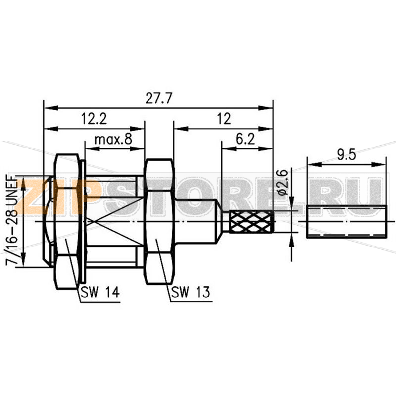 Разъем FME, 50 Ом, 1 шт Telegärtner J01700A0013 