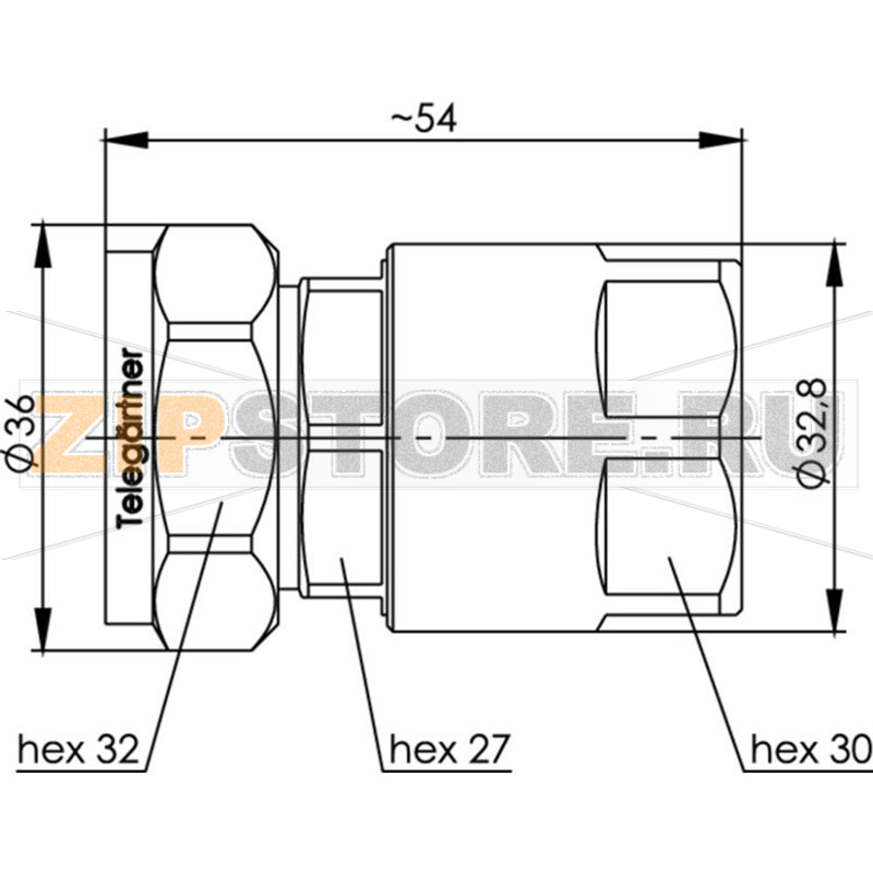 Разъем DIN 7-16, 50 Ом, 1 шт Telegärtner J01120B0104 