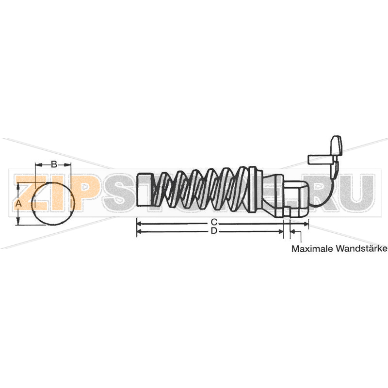 Фиксатор зажимной, Ø: 7.4 мм, полиамид, черный, 1 шт PB Fastener H-1590 