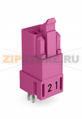 Штекер для печатных плат; прямые; 2-пол.; Код. B; розовые Wago 890-892 Protected against mismating and maintenance-freePush-in CAGE CLAMP® spring pressure connection technology allows solid conductors to be simply pushed into a unit.Low profile with 4.4 mm pole spacingComponents can be clearly printed on and color-coded to meet custom requirements....
