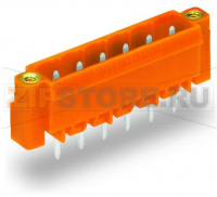 MCS MIDI Classic Вилка THT; 1.0 x 1.0 mm solder pin; прямые; Резьбовой фланец; Шаг контактов 5,08 мм; 8-пол.; оранжевые Wago 231-338/108-000