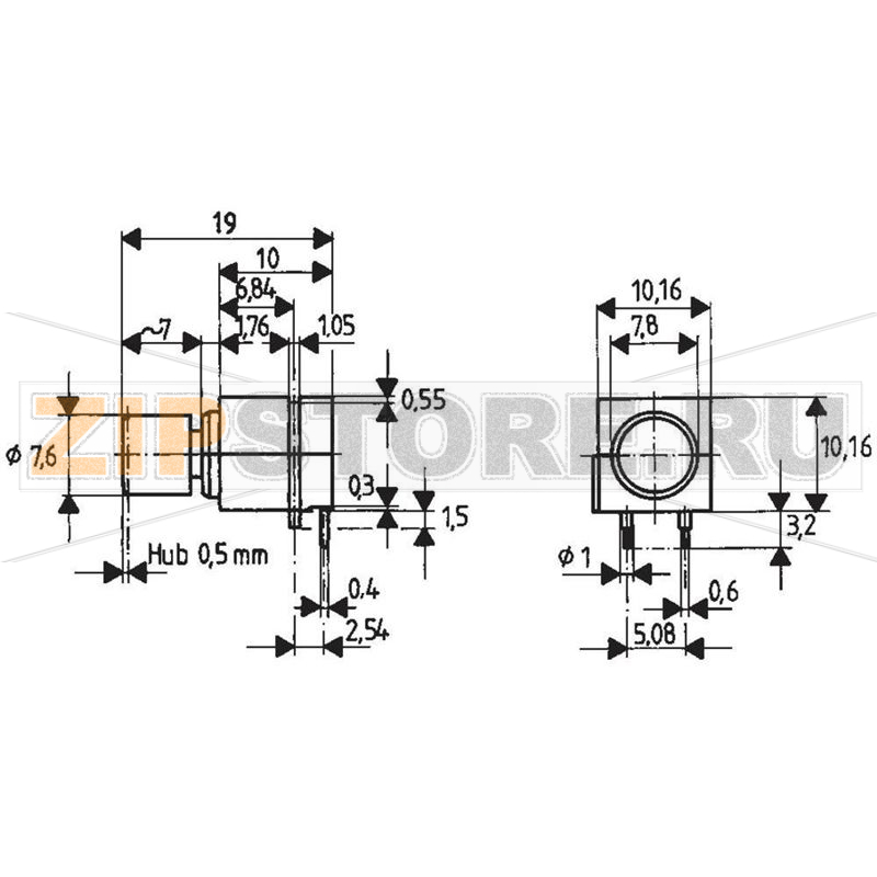 Кнопка 0.5 А, 60 В DC/AC, 1 x выкл/вкл, без фиксации, 1 шт Mentor 1852.6231 