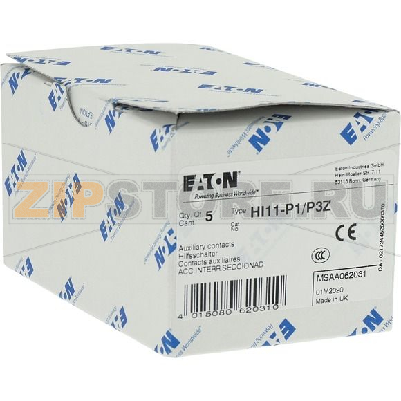 Вспомогательный контакт, 1 замык., 1 разм. для P1, P3 Eaton HI11-P1/P3Z 