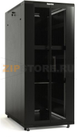 Hyperline TTB-4781-DD-RAL9004 Шкаф напольный 19-дюймовый, 47U, 2277x800х1000 мм (ВхШхГ), передняя и задняя распашные перфорированные двери (75%), ручка с замком, крыша нового типа, цвет черный (RAL 9004) (разобранный)