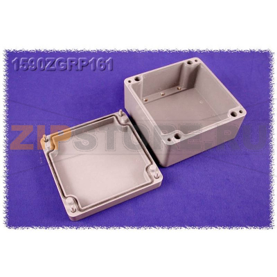 Корпус 160x160x90 мм, материал: полиэстер, серый, 1 шт Hammond 1590ZGRP161 