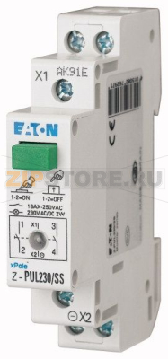 Кнопка, 2НО, светодиод 230В Eaton Z-PUL230/SS 