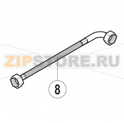 Fill hose Hobart UXT-10A                                                             Fill hose  Hobart UXT-10AЗапчасть на сборочном чертеже под номером: 8Название запчасти на немецком языке языке: Fill hose Hobart UXT-10A

