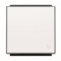 Клавиша для одноклавишных выключателей/переключателей/кнопок с символом "Звонок" и линзой подсветки, альпийский белый ABB 2CLA850430A1101