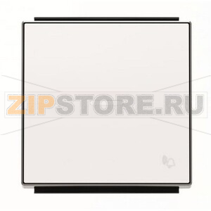 Клавиша для одноклавишных выключателей/переключателей/кнопок с символом &quot;Звонок&quot; и линзой подсветки, альпийский белый ABB 2CLA850430A1101 