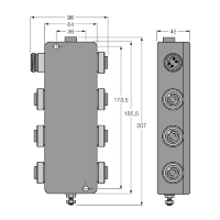 Коробка распределительная, 6 каналов Turck JBBS-49-M613/3G