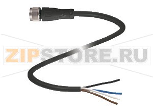 Кабель датчика-исполнительного устройства Female connector V1-G-BK2M-PUR-A Pepperl+Fuchs Описание оборудованияFemale cordset, M12, 4-pin, PUR cable