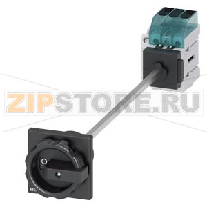 Главный выключатель 3-пол., Iu 16A рабоч.коммутация при AC-23 A при 400В 7,5кВт панель уст. базовая устан. в дверь с центр. отверст. 22,5мм поворот.ручка черный 66 x66мм с доп.конт. 1NO+1NC Siemens 3LD3048-1TK51 