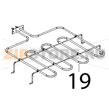 Resistenza piana 1200 W, 230 V Unox XL 193 Resistenza piana 1200 W, 230 V Unox XL 193Запчасть на деталировке под номером: 19
