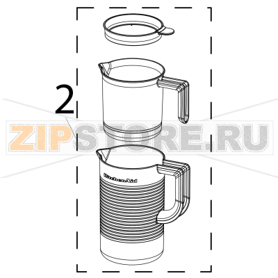 Container juicer assembly KitchenAid 5KVJ0111ECA Container juicer assembly KitchenAid 5KVJ0111ECAЗапчасть на деталировке под номером: 2