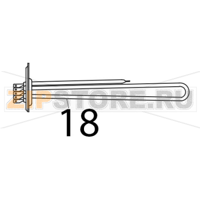 Heating element Tecnoinox P70IE7 Heating element Tecnoinox P70IE7Запчасть на деталировке под номером: 18
