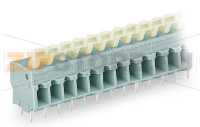 PCB terminal block; push-button; 2.5 mm; Pin spacing 5/5.08 mm; 9-pole; suitable for Ex-e applications; CAGE CLAMP®; commoning option; 2,50 mm; light gray Wago 257-409/000-009/999-950